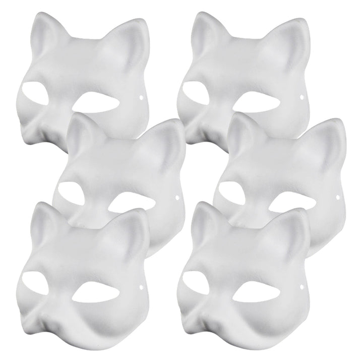 2/3/5/6/10/12/20 Pcs DIY Masques Cat Face DIY Hand-Painted Carnival Party Ball Masquerade Halloween Costume Animal Shape Image 4