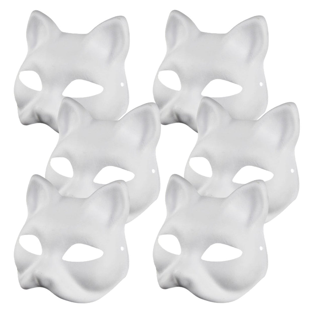 2/3/5/6/10/12/20 Pcs DIY Masques Cat Face DIY Hand-Painted Carnival Party Ball Masquerade Halloween Costume Animal Shape Image 1