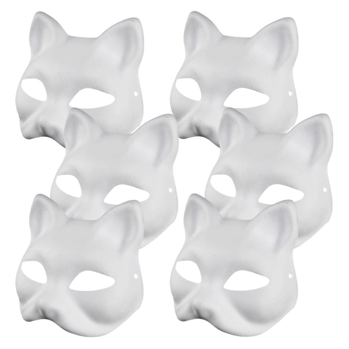 2/3/5/6/10/12/20 Pcs DIY Masques Cat Face DIY Hand-Painted Carnival Party Ball Masquerade Halloween Costume Animal Shape Image 1