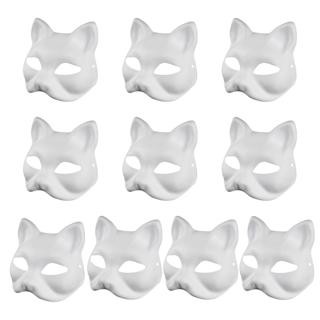 2/3/5/6/10/12/20 Pcs DIY Masques Cat Face DIY Hand-Painted Carnival Party Ball Masquerade Halloween Costume Animal Shape Image 6