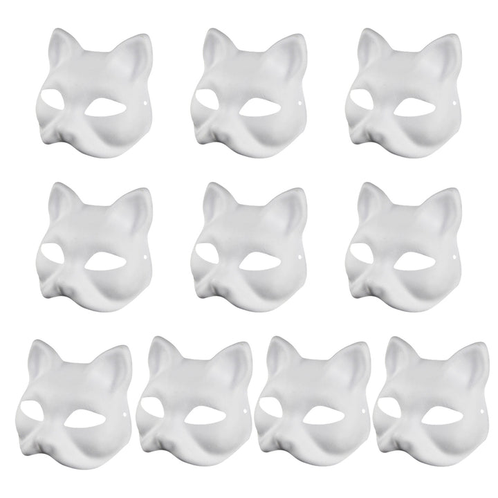 2/3/5/6/10/12/20 Pcs DIY Masques Cat Face DIY Hand-Painted Carnival Party Ball Masquerade Halloween Costume Animal Shape Image 6