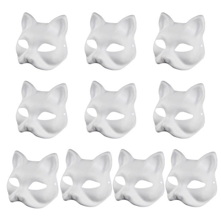 2/3/5/6/10/12/20 Pcs DIY Masques Cat Face DIY Hand-Painted Carnival Party Ball Masquerade Halloween Costume Animal Shape Image 1