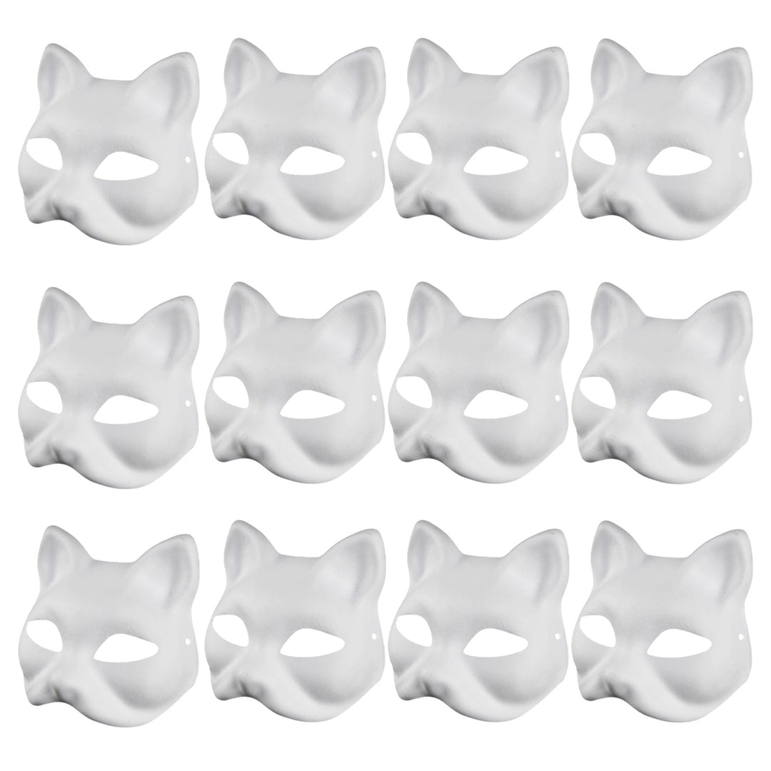 2/3/5/6/10/12/20 Pcs DIY Masques Cat Face DIY Hand-Painted Carnival Party Ball Masquerade Halloween Costume Animal Shape Image 7