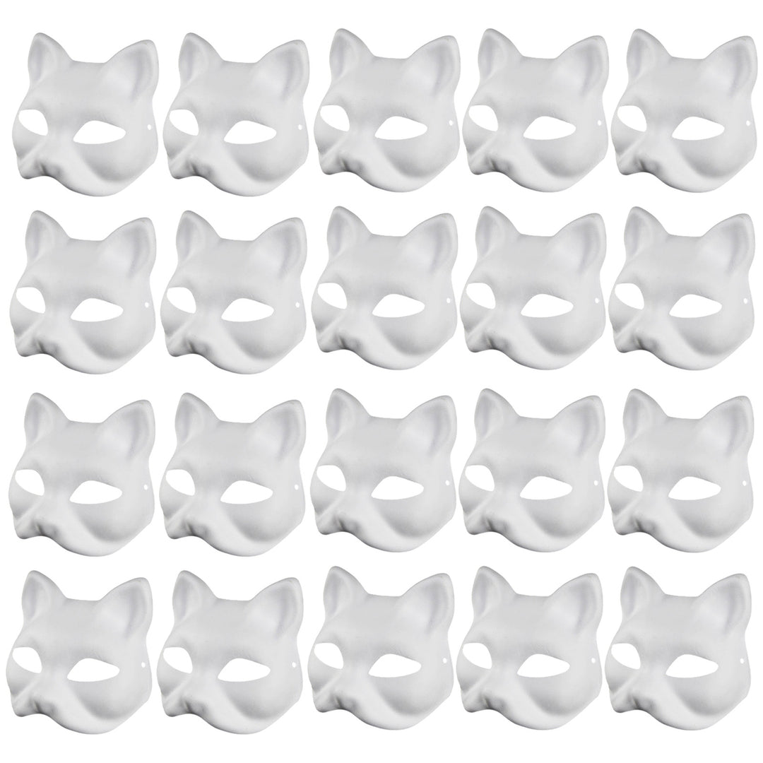 2/3/5/6/10/12/20 Pcs DIY Masques Cat Face DIY Hand-Painted Carnival Party Ball Masquerade Halloween Costume Animal Shape Image 8