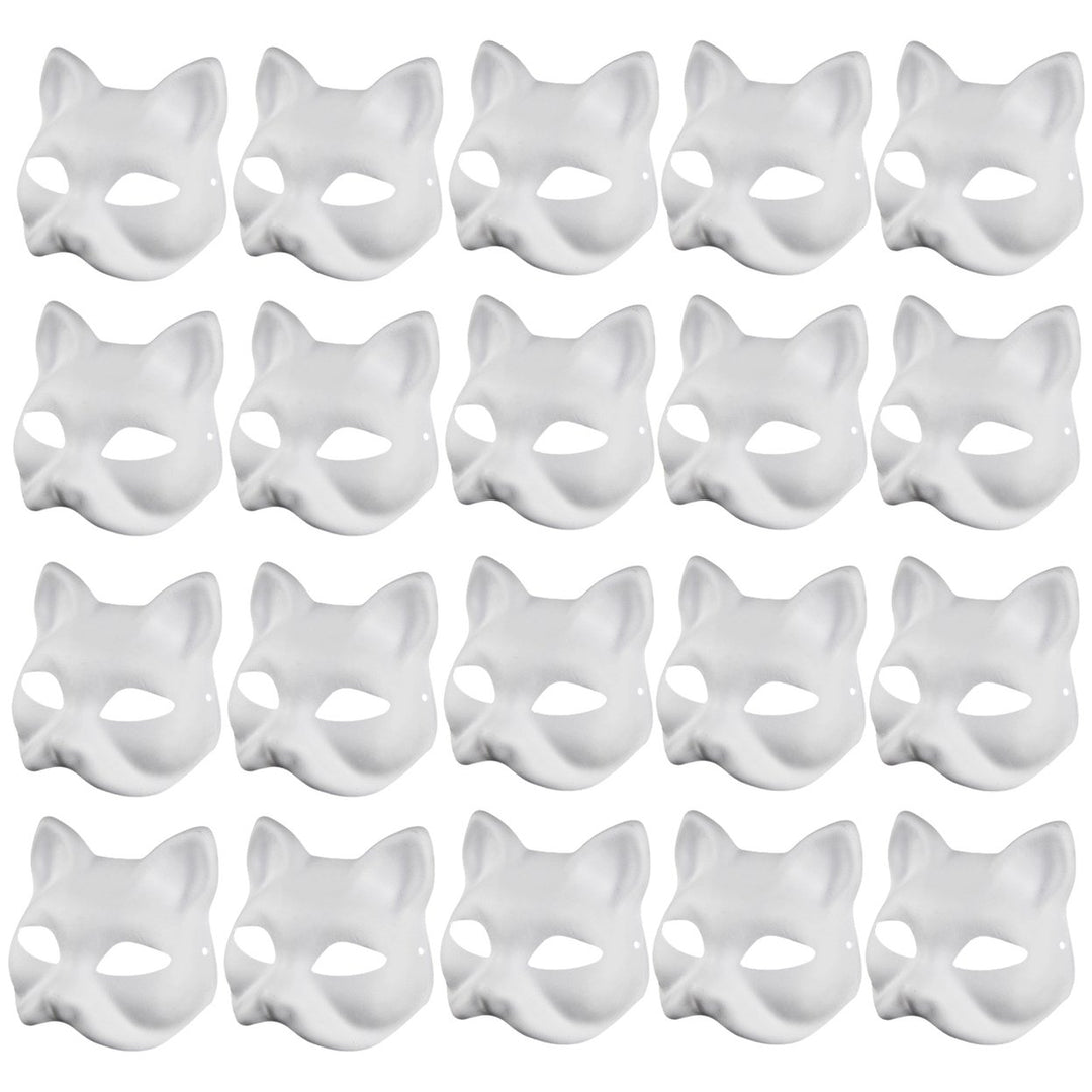 2/3/5/6/10/12/20 Pcs DIY Masques Cat Face DIY Hand-Painted Carnival Party Ball Masquerade Halloween Costume Animal Shape Image 1