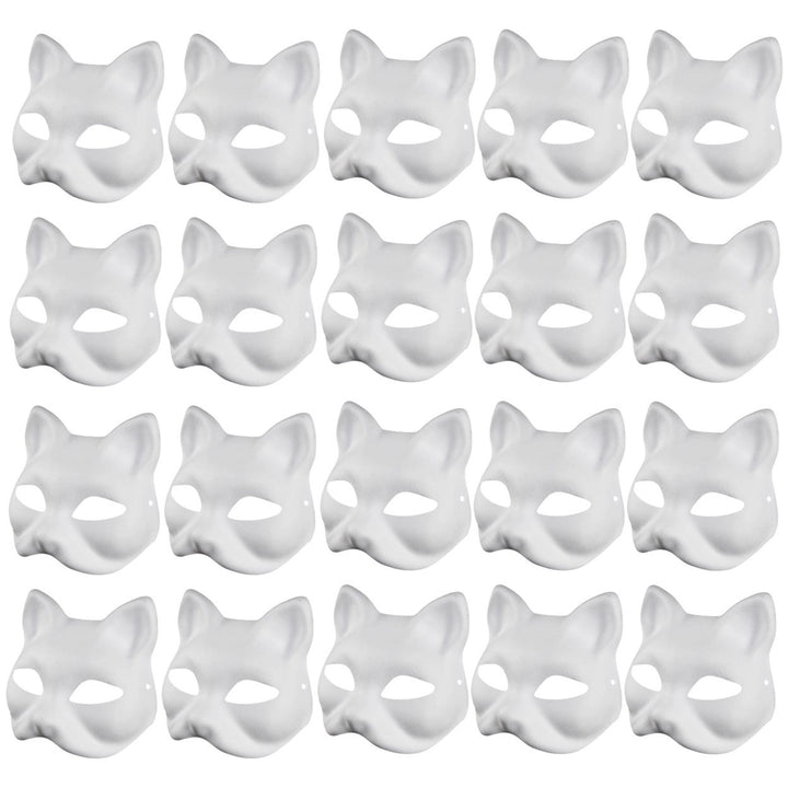 2/3/5/6/10/12/20 Pcs DIY Masques Cat Face DIY Hand-Painted Carnival Party Ball Masquerade Halloween Costume Animal Shape Image 1