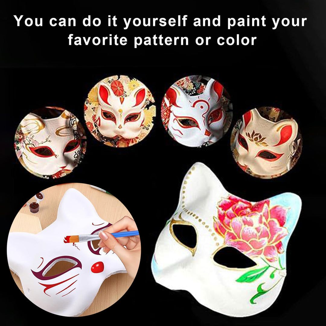 2/3/5/6/10/12/20 Pcs DIY Masques Cat Face DIY Hand-Painted Carnival Party Ball Masquerade Halloween Costume Animal Shape Image 11