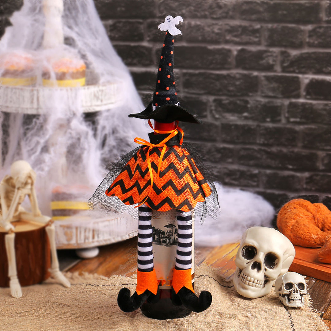 Halloween Wine Bottle Cover Unique Witch Hat Long Foot Witch Bottle Sleeve Creative Home Table Decor Halloween Party Image 7