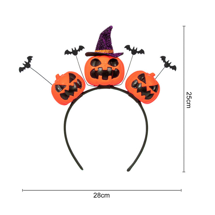 Halloween Pumpkin Skull Headband Holiday Hairhoop Bat Pumpkin Devil Hairband Hair Accessory for Carnival Costume Cosplay Image 6