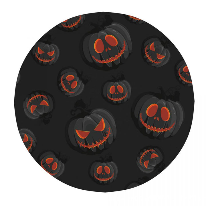 Halloween Table Cloth Demon Pumpkin Print Dark Style Round Shape Easy Care Table Protection Banquets Party Decoration Image 12