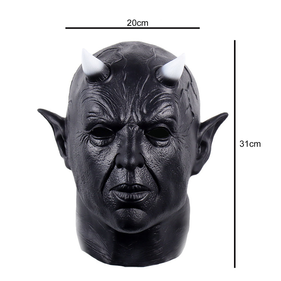 Devil Face Cushion Halloween Cosplay Prop Scary Horror Headgear with Horns Creepy Latex Party Costume Accessory for Image 8