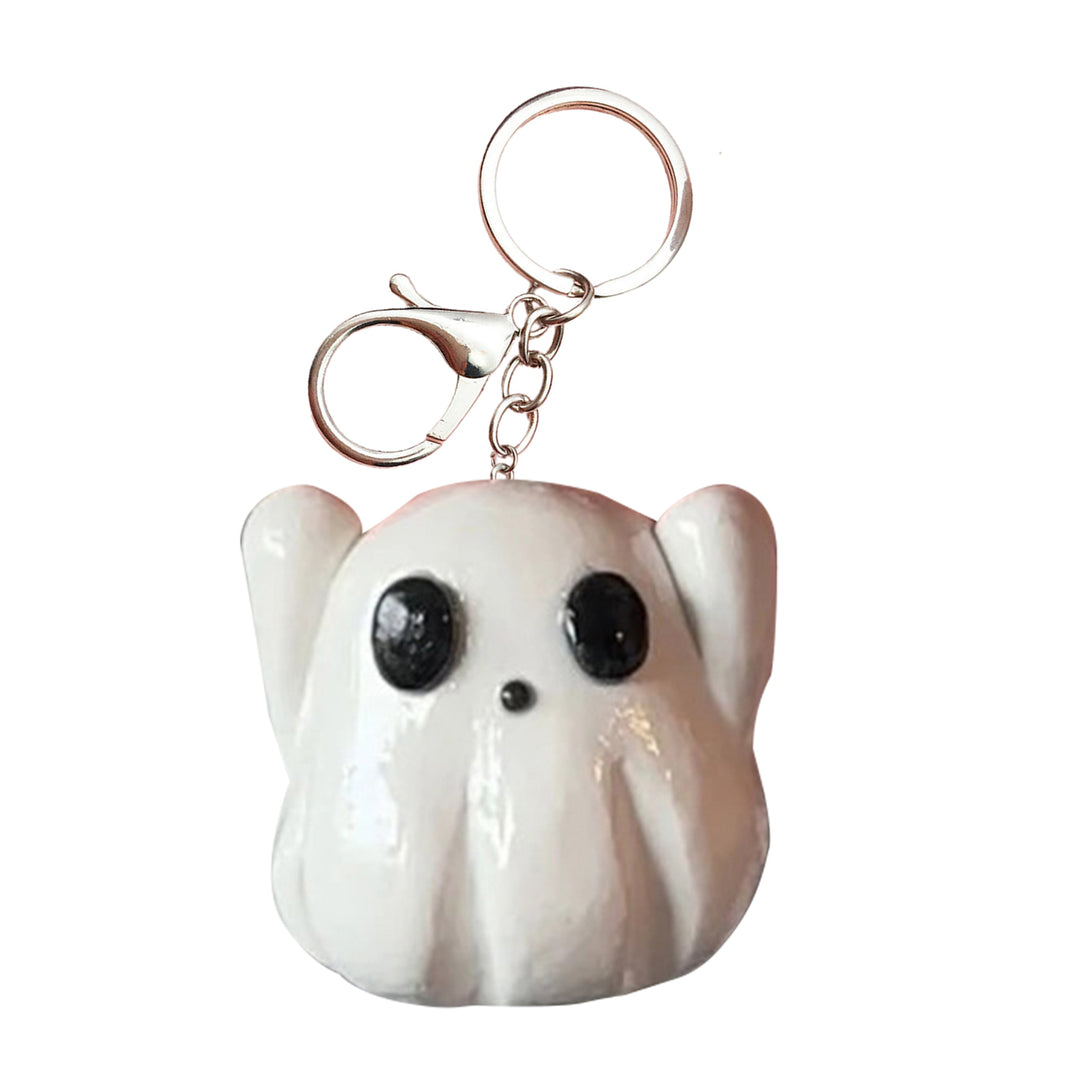 Halloween Pumpkin Ghost Keychain Resin Cartoon White Ghost Hanging Decoration Ornament DIY Backpack Handbag Pendant Image 4