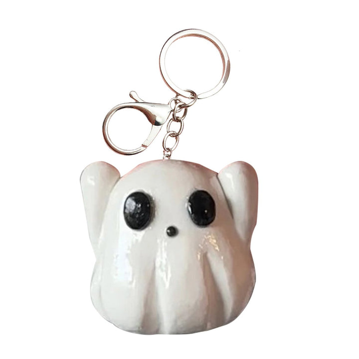 Halloween Pumpkin Ghost Keychain Resin Cartoon White Ghost Hanging Decoration Ornament DIY Backpack Handbag Pendant Image 1