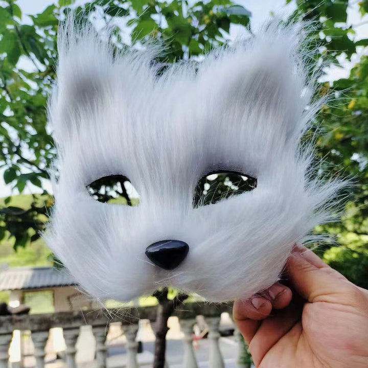 Fox Face Cushion Faux Fox Half Face Cushion with Tail Gloves Masquerade Halloween Cosplay Party Costume Accessory for Image 11