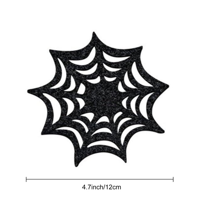 6Pcs Spider Web Felt Coasters Non-Slip Heat Resistant Table Mats for Halloween Home Kitchen Office Reliable Halloween Image 6