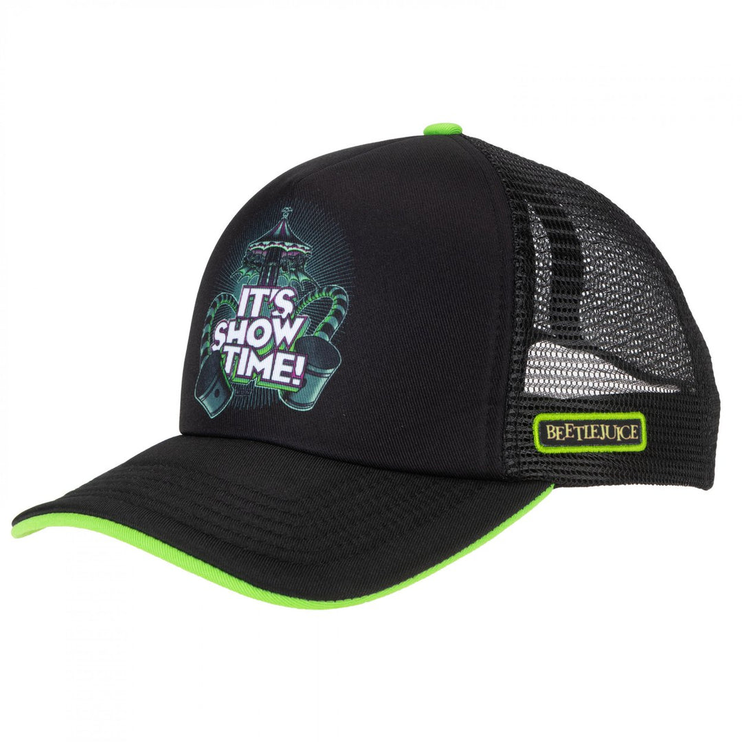 Beetlejuice Its Show Time Trucker Hat Image 1