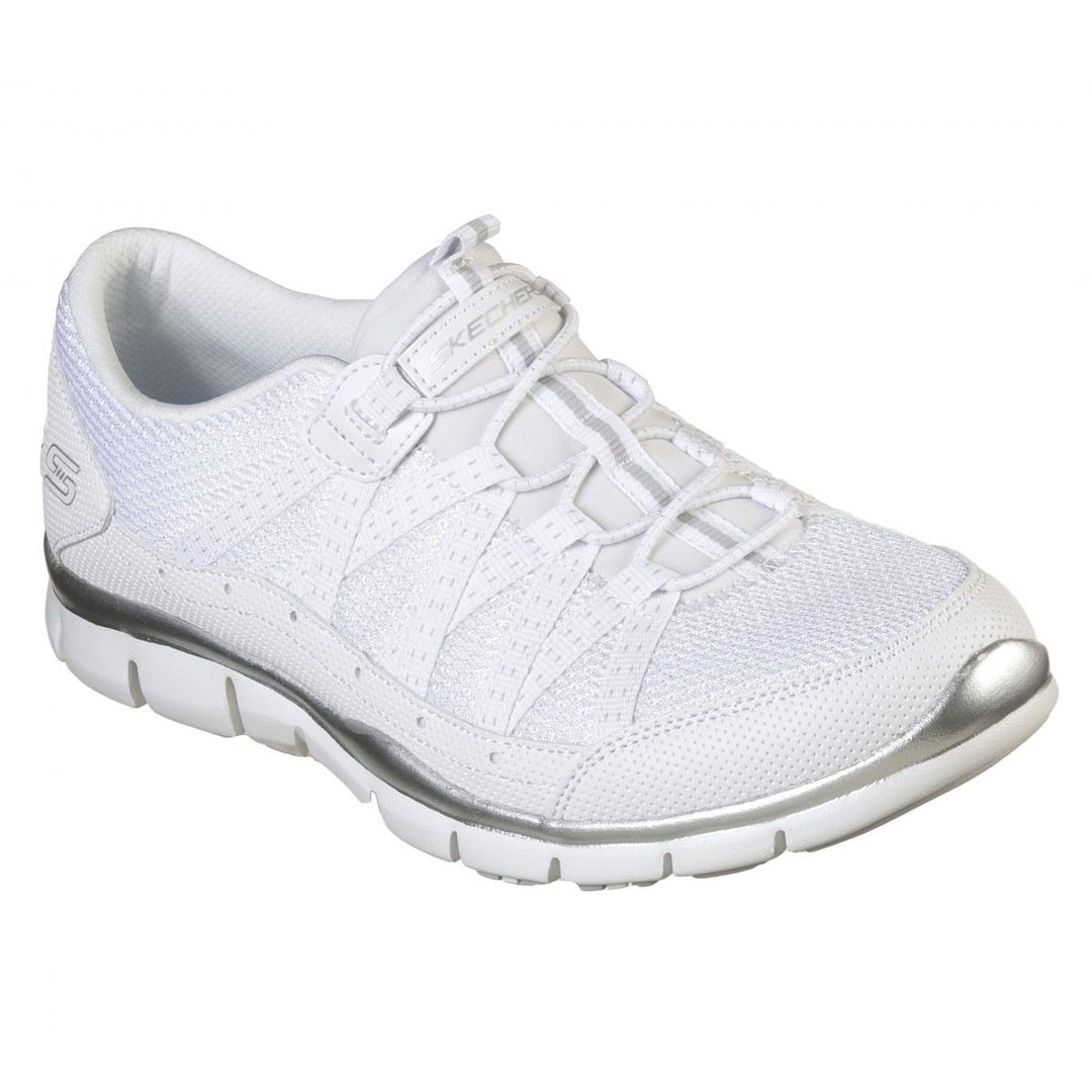 Skechers Womens Gratis - Strolling Sneaker White/Silver - 22823-WSL WHITE/SILVER Image 2