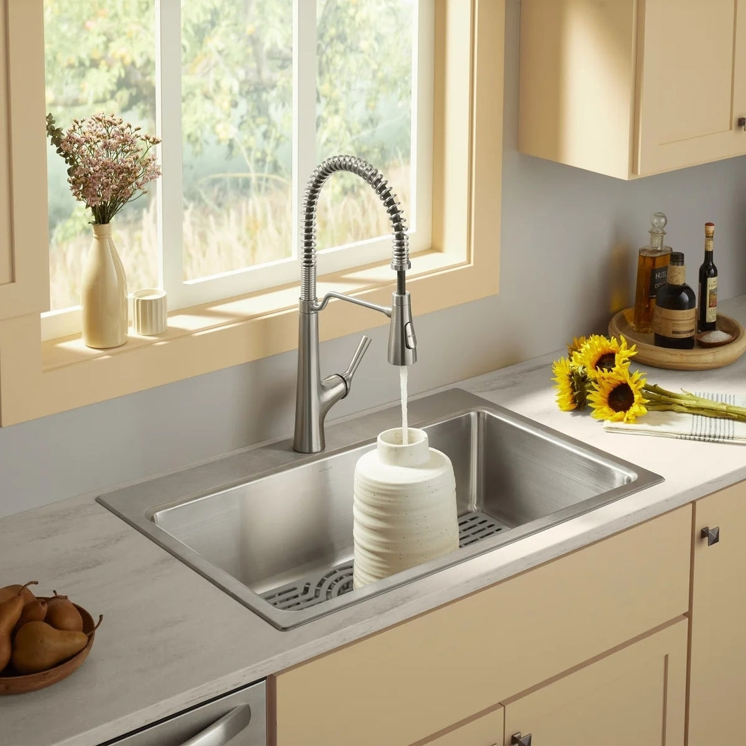 Kohler Pro-Function Kitchen Sink Kit With Vibrant Stainless Steel Faucet Image 4