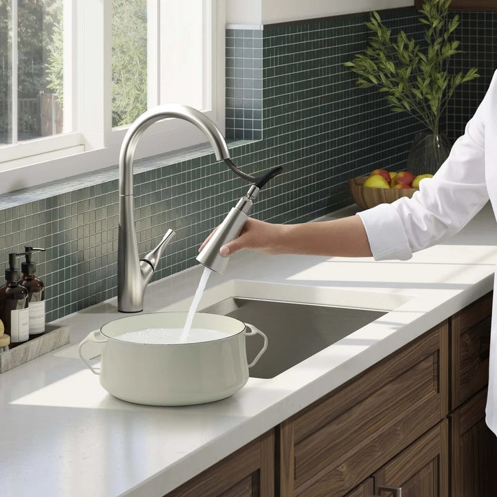 Kohler Bevin Pull-Down Kitchen Faucet Stainless Steel Image 4