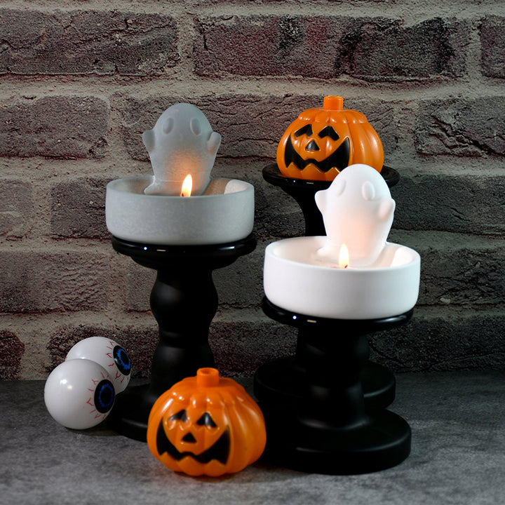 Candle Holder Silicone Mold Easy Release Halloween Ghost Tealight Candle Holder Mould Reusable DIY Resin Casting Mould Image 12