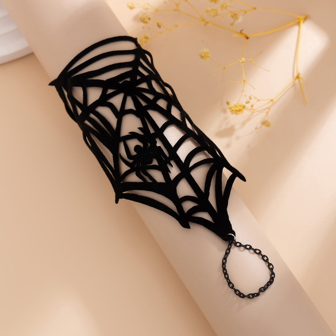 Spider Web Finger Chain Hollow Out Spider Decor Adjustable Gothic Hand Chain Halloween Party Carnival Easter Day Image 3