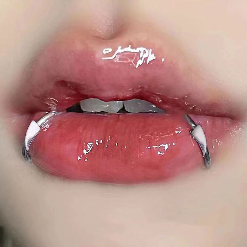 2 Pairs Lip Nails Halloween Cosplay Fangs Stainless Steel Smooth Non-piercing Polished Masquerade Party Shows Lip Image 2