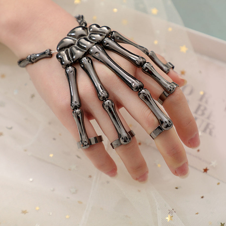 Halloween Hands Bracelet Skeleton Hand Ghost Claw Punk Exaggerated Style Adjustable Elastic Cord Spooky Skull Fingers Image 1