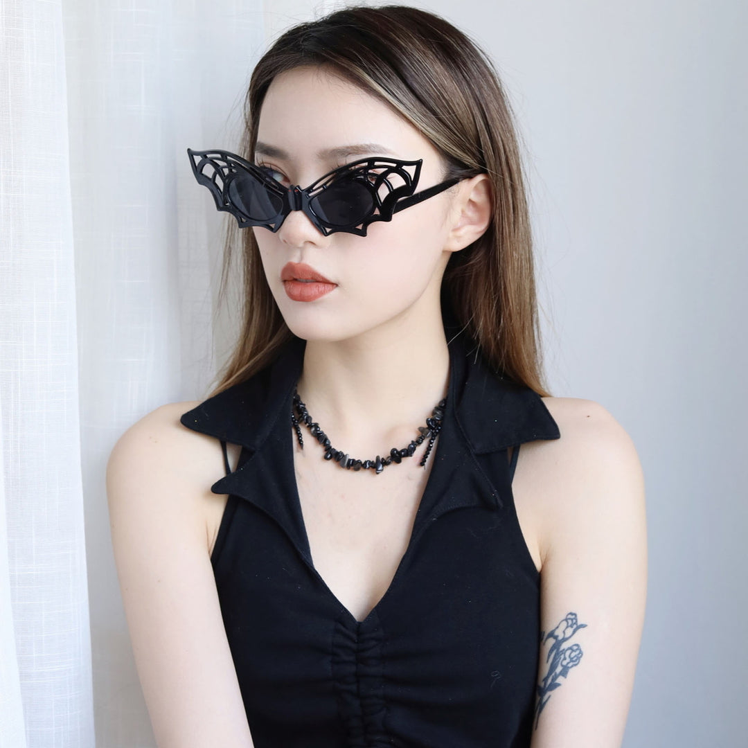 Halloween GlassesParty Retro Sunglasses Unisex Bat Shape Solid Color Eyeglasses Halloween Dance Eyewear Funny Shades Image 7