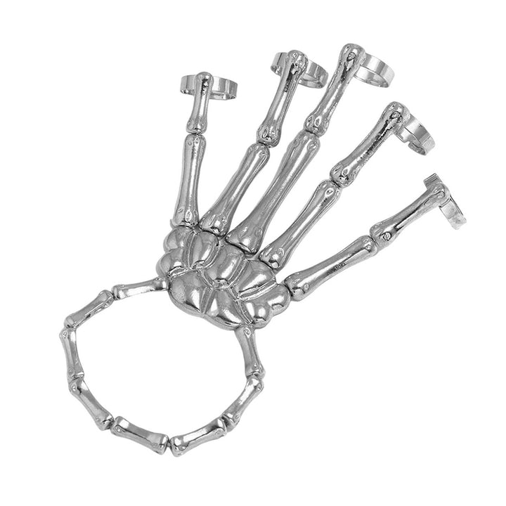 Halloween Hands Bracelet Skeleton Hand Ghost Claw Punk Exaggerated Style Adjustable Elastic Cord Spooky Skull Fingers Image 3