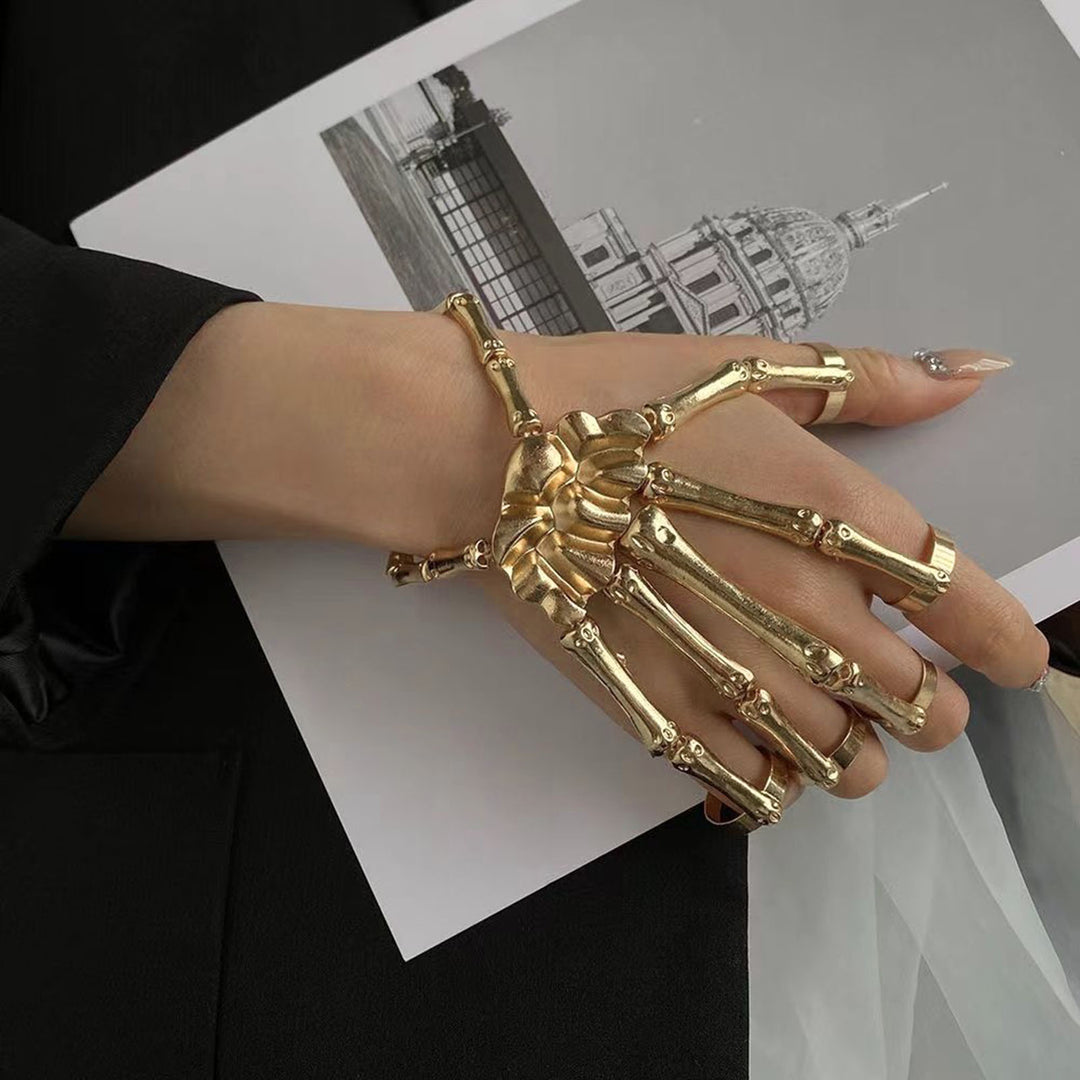 Halloween Hands Bracelet Skeleton Hand Ghost Claw Punk Exaggerated Style Adjustable Elastic Cord Spooky Skull Fingers Image 7