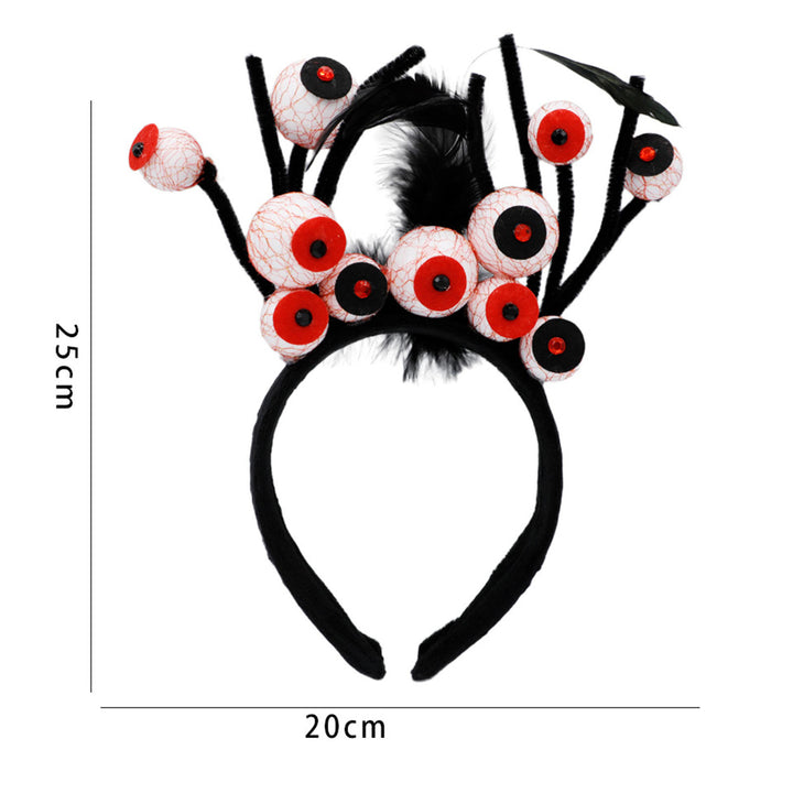 Halloween Headband Horror Eyeballs with Blood Streak Headband Scalp-friendly Hairhoop for Halloween Costume Party Image 6