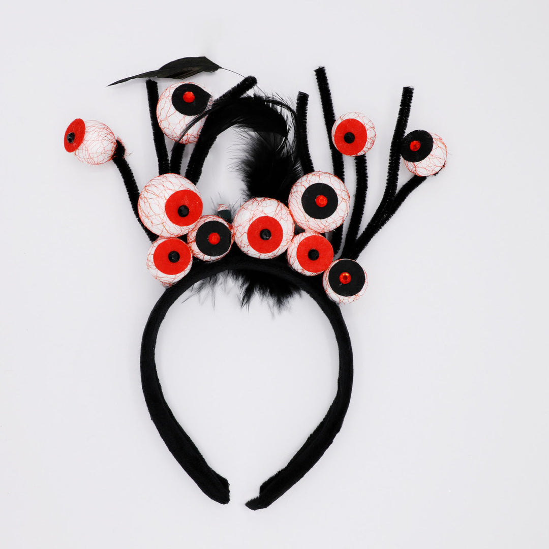 Halloween Headband Horror Eyeballs with Blood Streak Headband Scalp-friendly Hairhoop for Halloween Costume Party Image 12