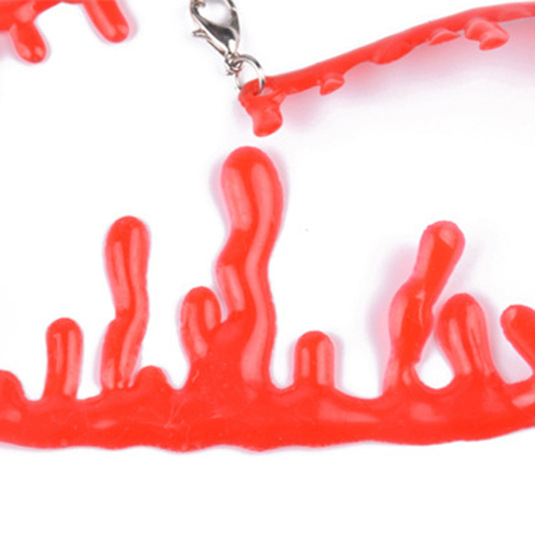 Halloween Collar Adjustable Chain Horror Bright Red Fake Bleeding Drip Joker Costume Necklace Ghost Festival Haunted Image 11