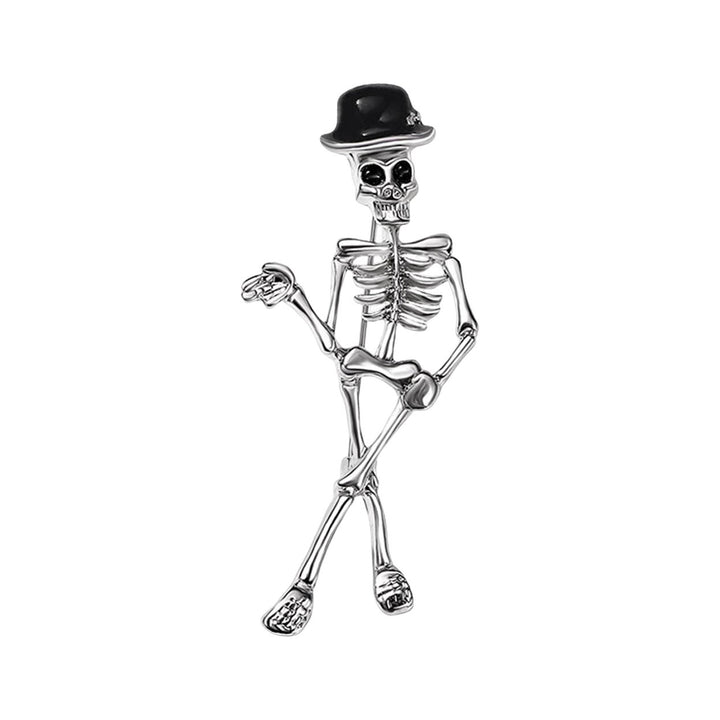 Halloween Brooch Skeleton Ghost Shape Polish Alloy Hollow Out Rustproof Clothes Decoration Halloween Party Evening Image 2