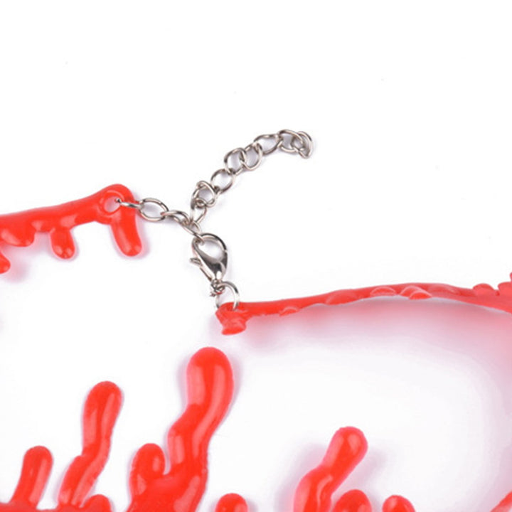 Halloween Collar Adjustable Chain Horror Bright Red Fake Bleeding Drip Joker Costume Necklace Ghost Festival Haunted Image 12