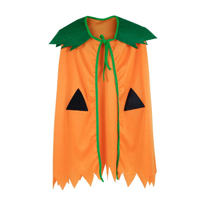 Children Halloween Costume Lace-up Cape Pumpkin Candy Handbag Cartoon Topper Hat Cosplay Performance Halloween Party Image 2