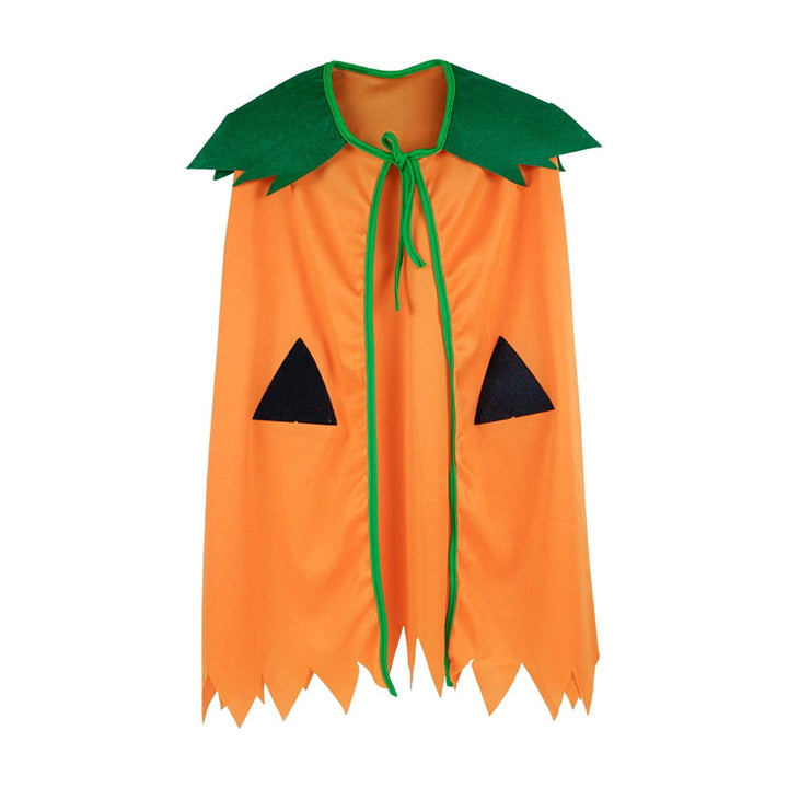 Children Halloween Costume Lace-up Cape Pumpkin Candy Handbag Cartoon Topper Hat Cosplay Performance Halloween Party Image 1