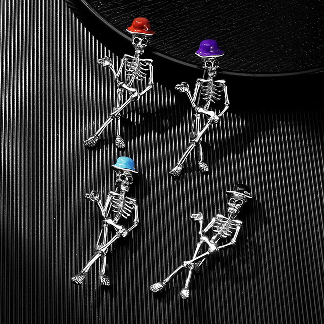 Halloween Brooch Skeleton Ghost Shape Polish Alloy Hollow Out Rustproof Clothes Decoration Halloween Party Evening Image 7