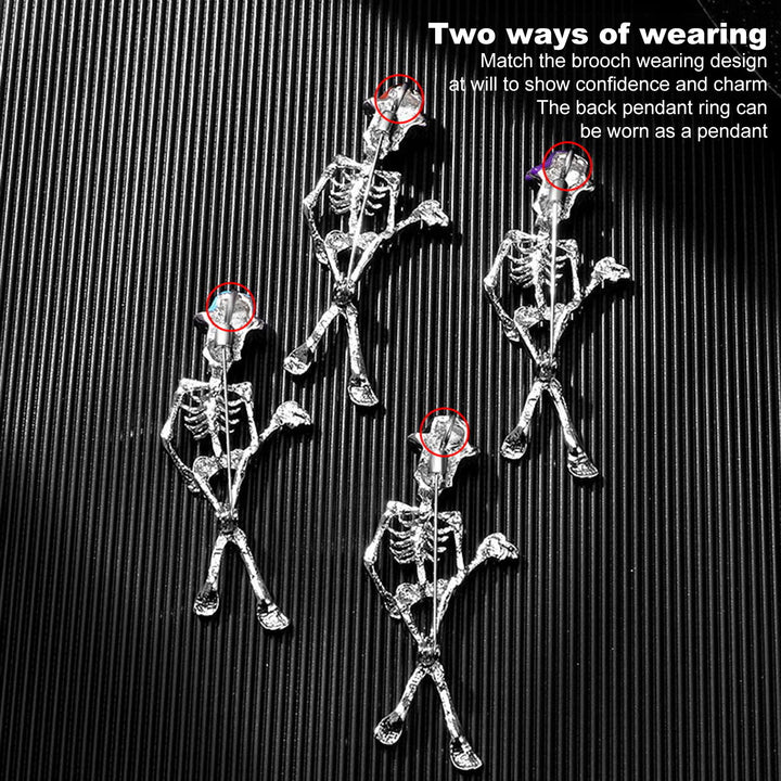 Halloween Brooch Skeleton Ghost Shape Polish Alloy Hollow Out Rustproof Clothes Decoration Halloween Party Evening Image 8