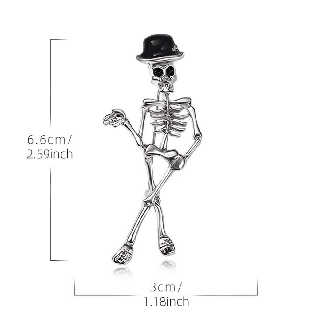 Halloween Brooch Skeleton Ghost Shape Polish Alloy Hollow Out Rustproof Clothes Decoration Halloween Party Evening Image 9