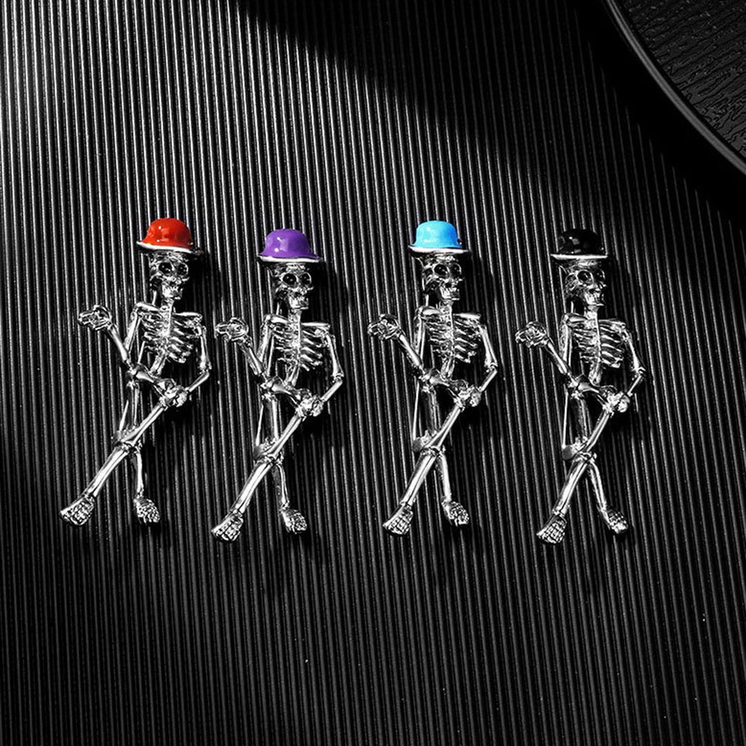 Halloween Brooch Skeleton Ghost Shape Polish Alloy Hollow Out Rustproof Clothes Decoration Halloween Party Evening Image 12