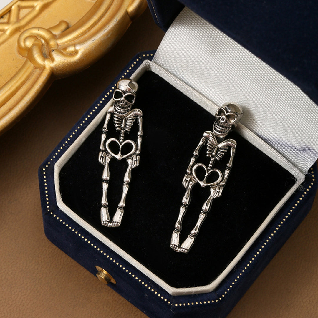 1 Pair Women Halloween Earrings Skeleton Shape Punk Exaggerated Polished Alloy Skull Jewelry Club Party Ear Jewelry Image 9