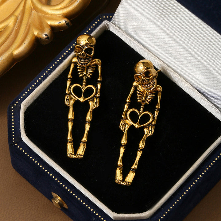 1 Pair Women Halloween Earrings Skeleton Shape Punk Exaggerated Polished Alloy Skull Jewelry Club Party Ear Jewelry Image 10