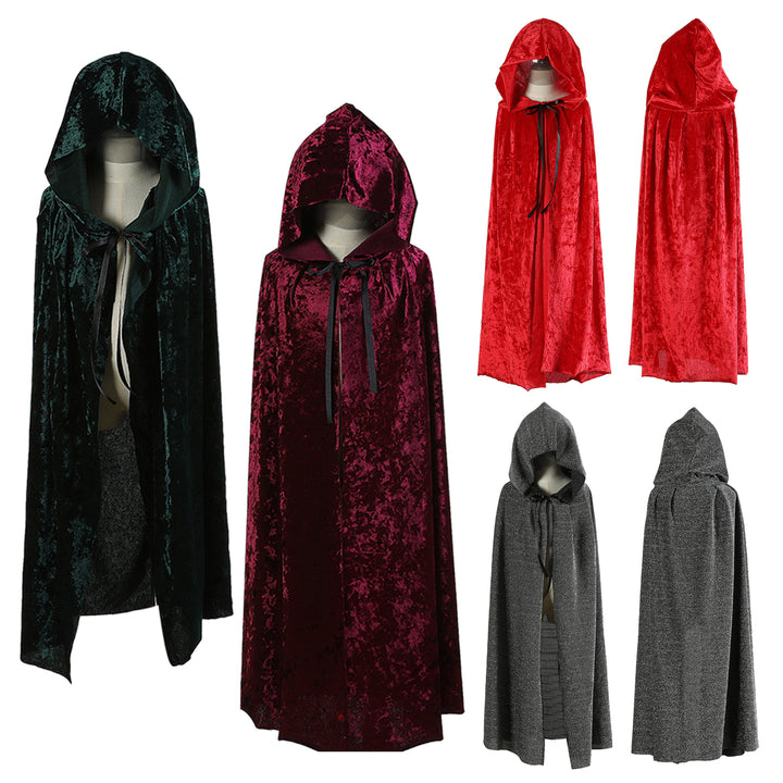 Velvet Hooded Cloak Halloween Cosplay And Imaginative Play Tie Closure Easy to Wear Novelty Cloak for Kids Image 1