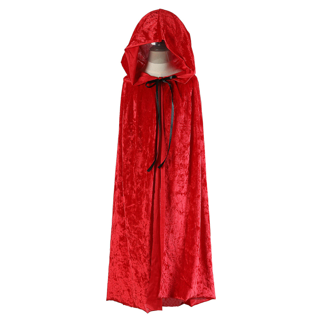 Velvet Hooded Cloak Halloween Cosplay And Imaginative Play Tie Closure Easy to Wear Novelty Cloak for Kids Image 2