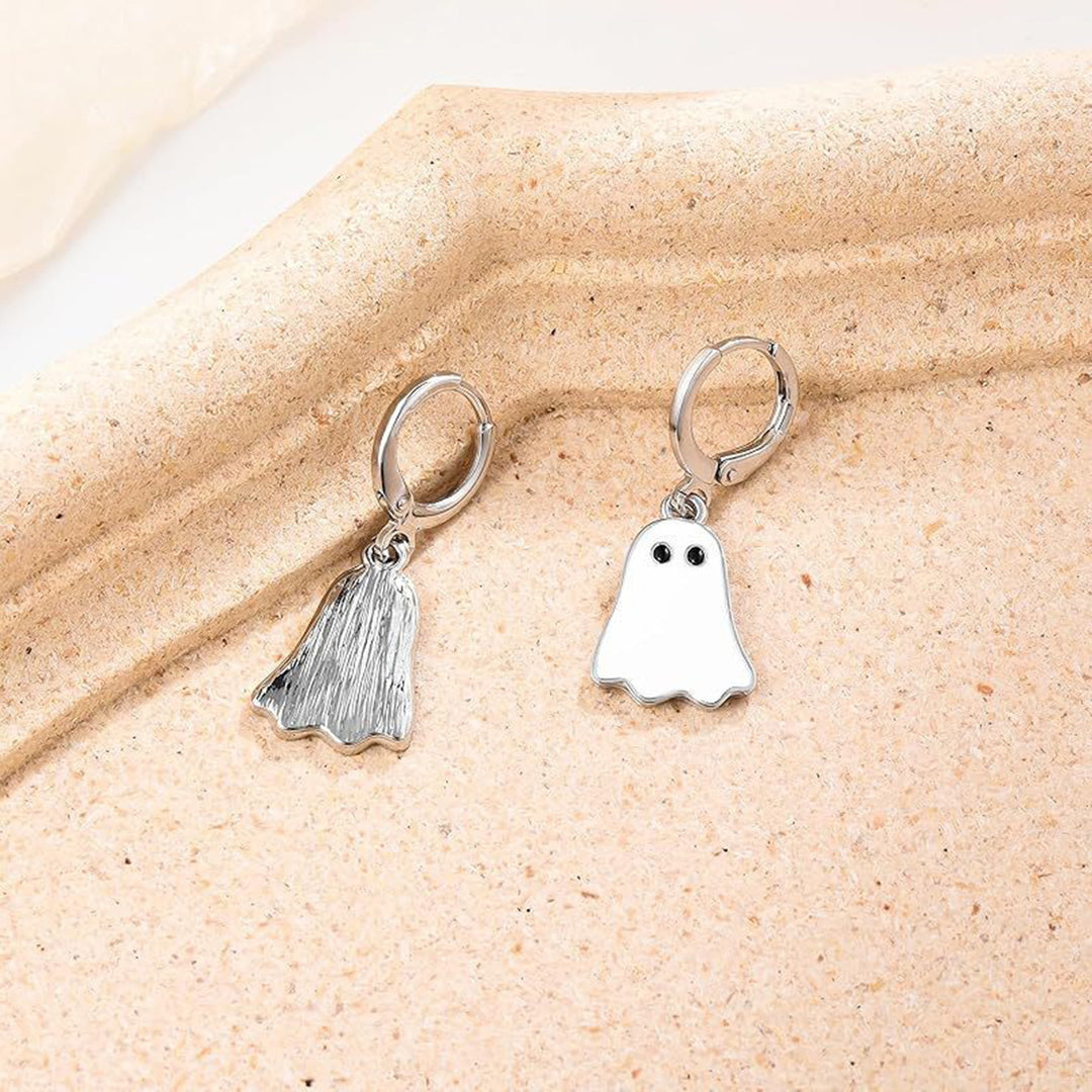 1 Pair Lady Huggie Earrings Cartoon Ghost Pendant Dripping Oil Lightweight Hanging Earrings Halloween Party Ear Jewelry Image 11