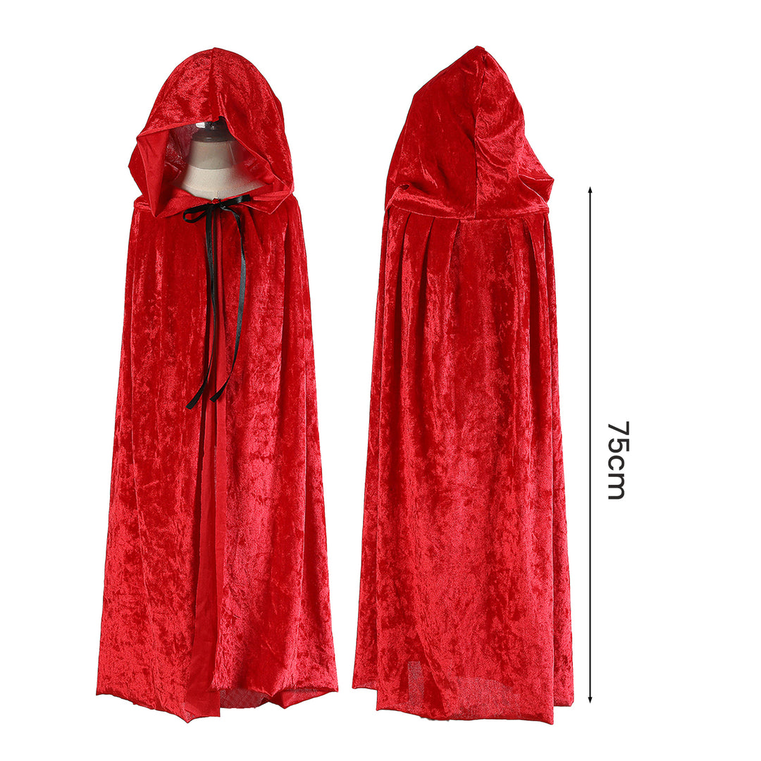 Velvet Hooded Cloak Halloween Cosplay And Imaginative Play Tie Closure Easy to Wear Novelty Cloak for Kids Image 9