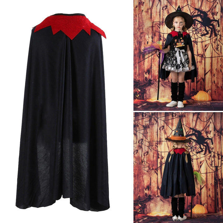 Halloween Children Cloak Cosplay Role Play Costume Lace Up Unisex Color Matching Vampires Style Cardigan Girls Boys Image 12