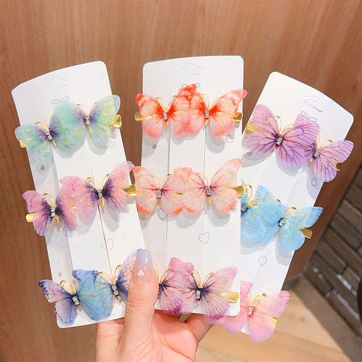 6Pcs Realistic Butterflies Hair Clips Shiny Wings Sweet Colors Perfect for Cosplay Halloween And Princess Style Image 8