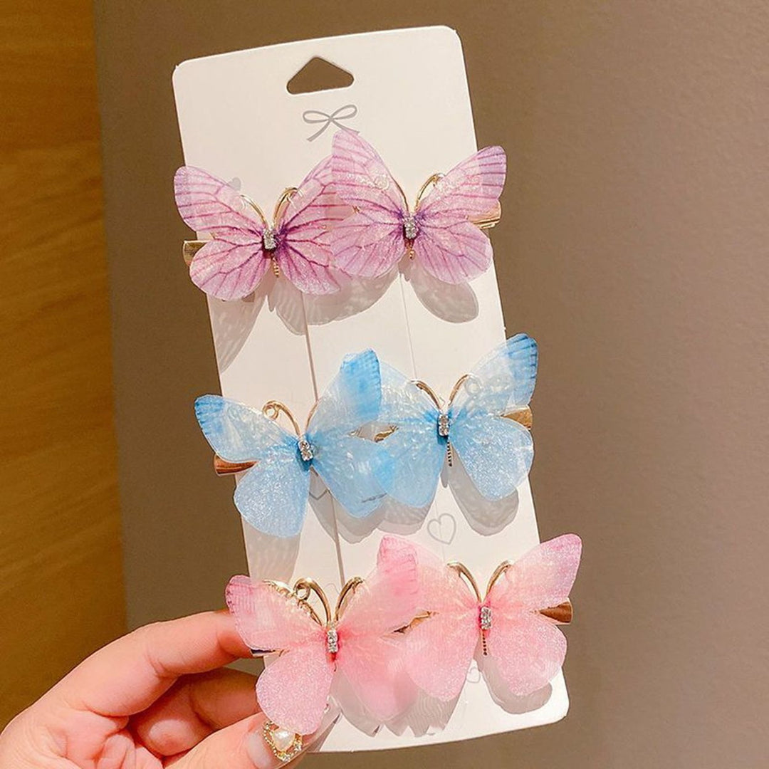 6Pcs Realistic Butterflies Hair Clips Shiny Wings Sweet Colors Perfect for Cosplay Halloween And Princess Style Image 11